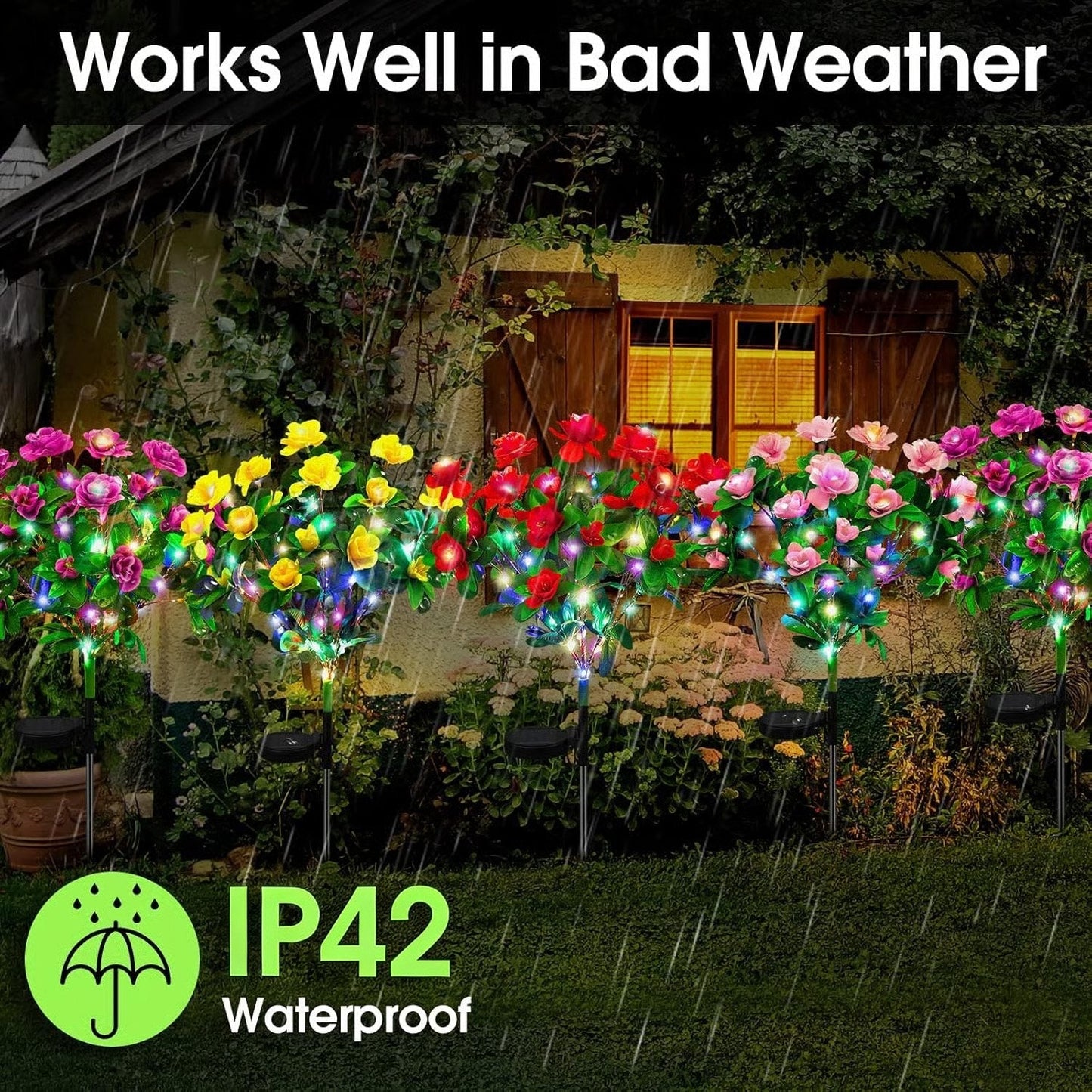 🔥2026 Summer Hot Sale 49%  OFF-LED Solar Flower Lights Rhododendron Outdoor Simulated Flower Lamp