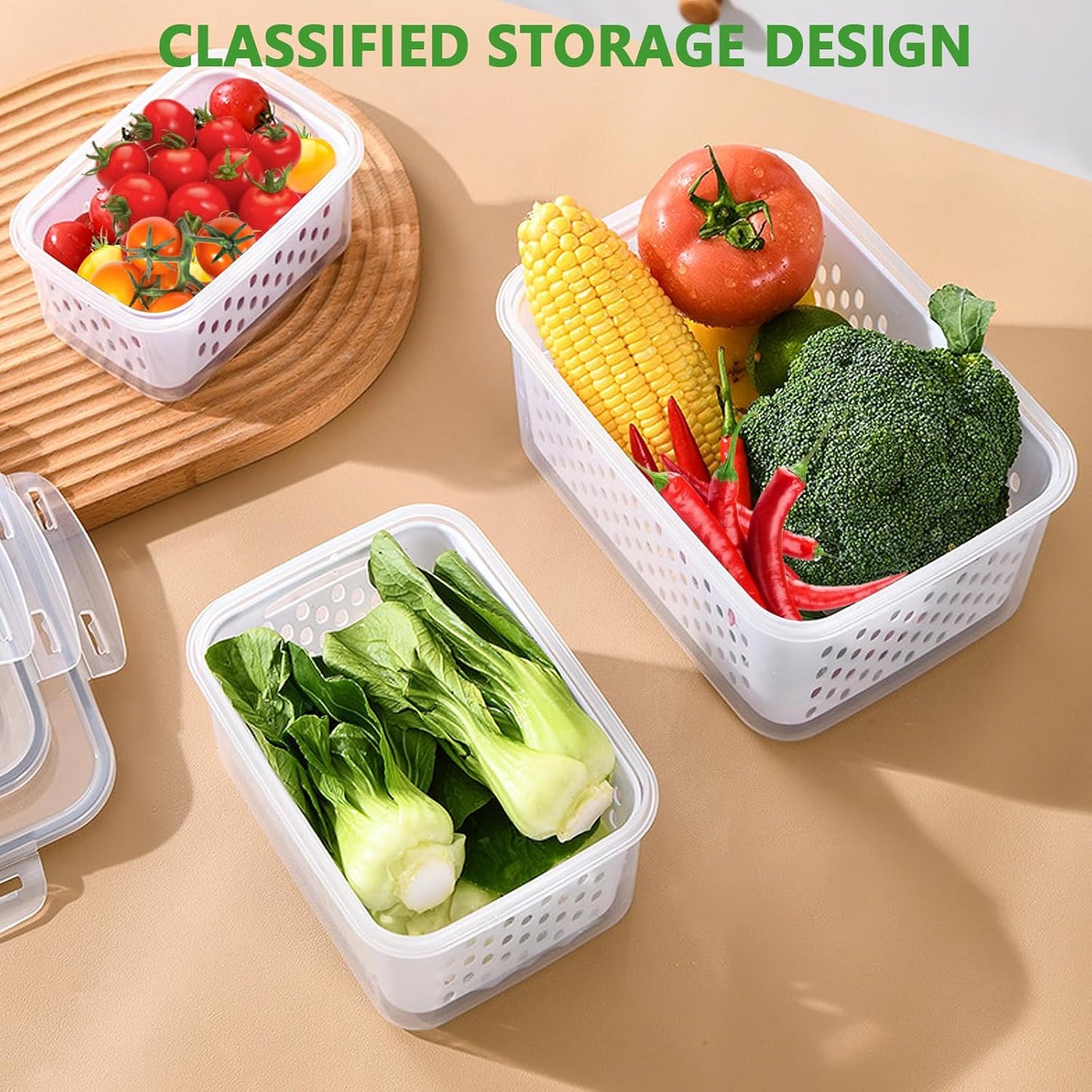 🍓 Refrigerator Food Storage Containers – Keep Fruits Fresh