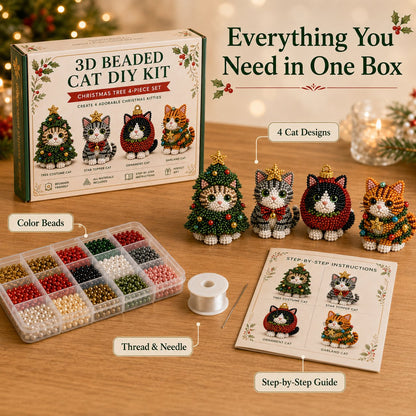 🔥🎁Create Your Own 3D Beaded Christmas Cats | Beginner-Friendly DIY Kit🎁