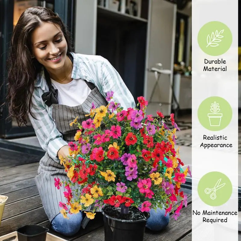 🌸UV Resistant Artificial Flowers – Fade-Free & Colorful for Garden, Patio, Home Decor