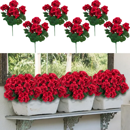 🌸 LAST DAY 50%OFF🌸 Bundles Artificial Geranium Flowers For Outdoors Geranium Flowers Outdoor Artificial Flowers UV Resistant Garden Plants Faux Flowers For Home Kitchen Table Centerpieces Patio Decor