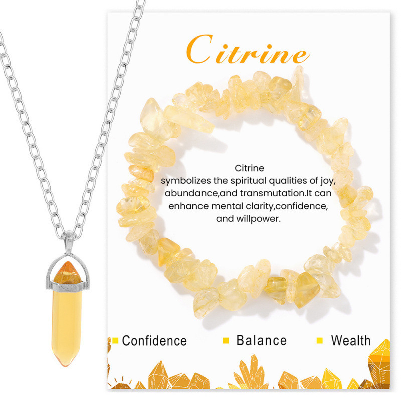 Crystal Healing Necklace & Bracelet Set