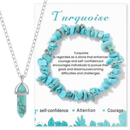 Crystal Healing Necklace & Bracelet Set