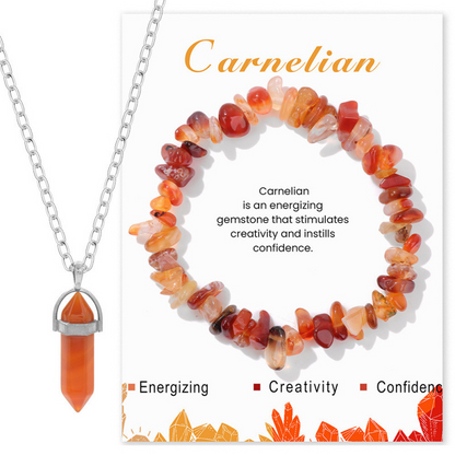 Crystal Healing Necklace & Bracelet Set