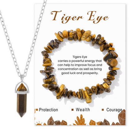 Crystal Healing Necklace & Bracelet Set