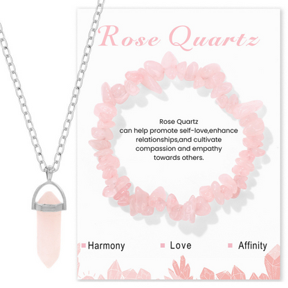 Crystal Healing Necklace & Bracelet Set