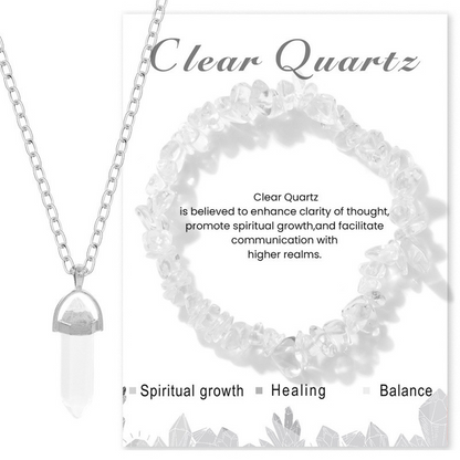 Crystal Healing Necklace & Bracelet Set