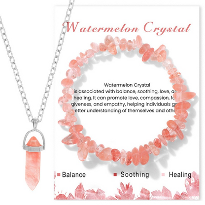 Crystal Healing Necklace & Bracelet Set