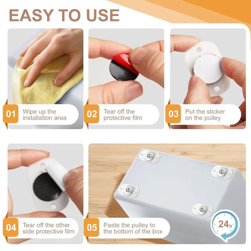 🔥Last Day 50% OFF🎁360° rotating mini caster wheels Suitable for furniture, storage boxes, trash cans, and other appliance rollers