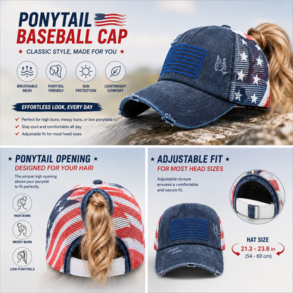 🔥Bold Freedom Ponytail Cap