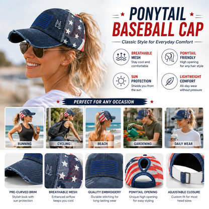 🔥Bold Freedom Ponytail Cap