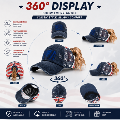 🔥Bold Freedom Ponytail Cap