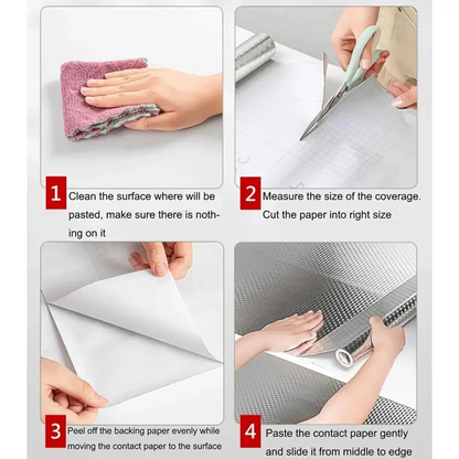 🎁 Hot Sale Promotion 49% OFF🔥Kitchen Wallpaper Oil Proof Sticker Aluminum Foil Backsplash Self