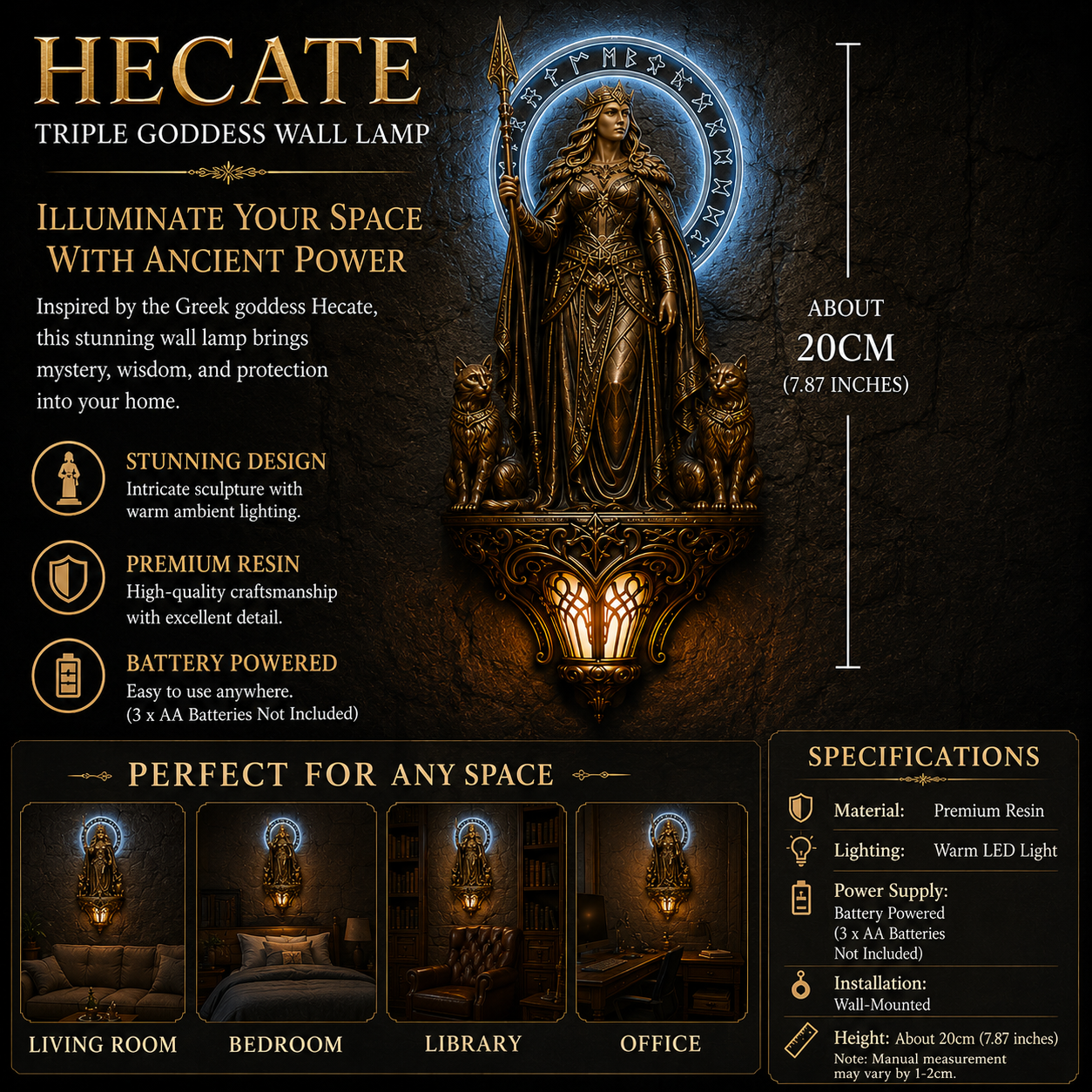 🔥50% OFF Today Only🔥 Hecate Triple Goddess Wall Lamp