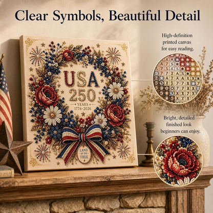 USA 250th Anniversary Beaded Floral Art Kit