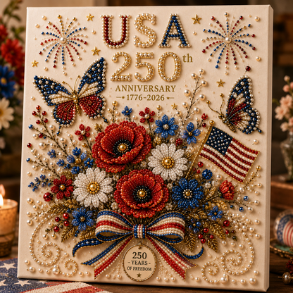 USA 250th Anniversary Beaded Floral Art Kit