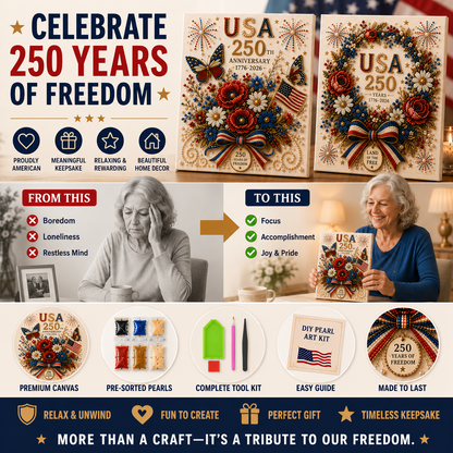 USA 250th Anniversary Beaded Floral Art Kit