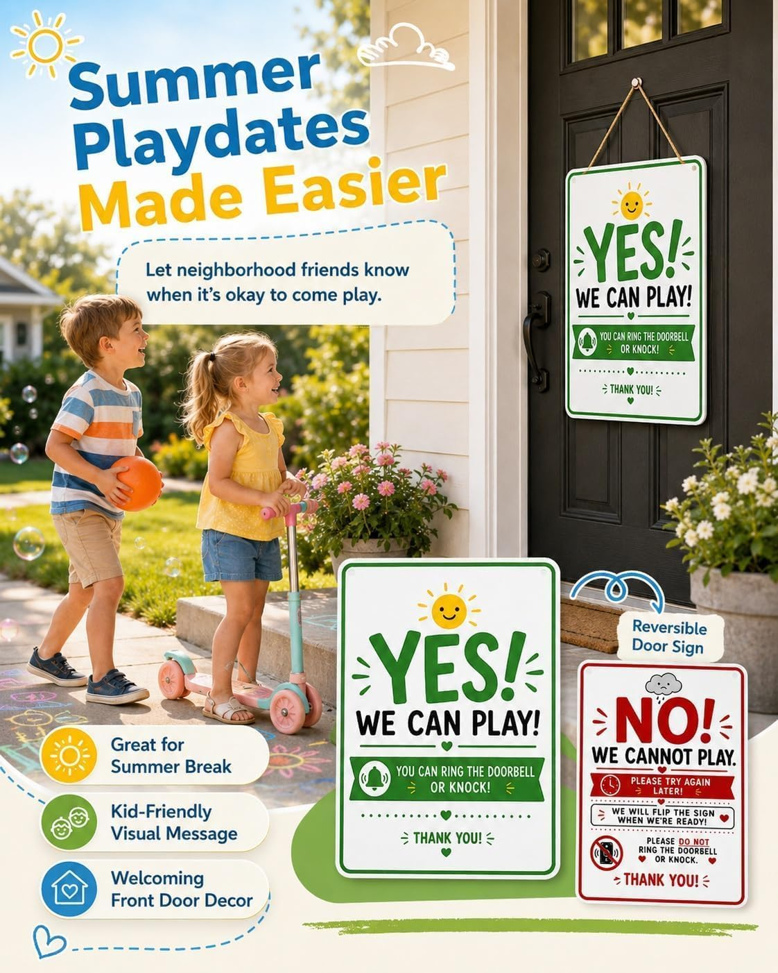 Summer Quiet Time Door Sign