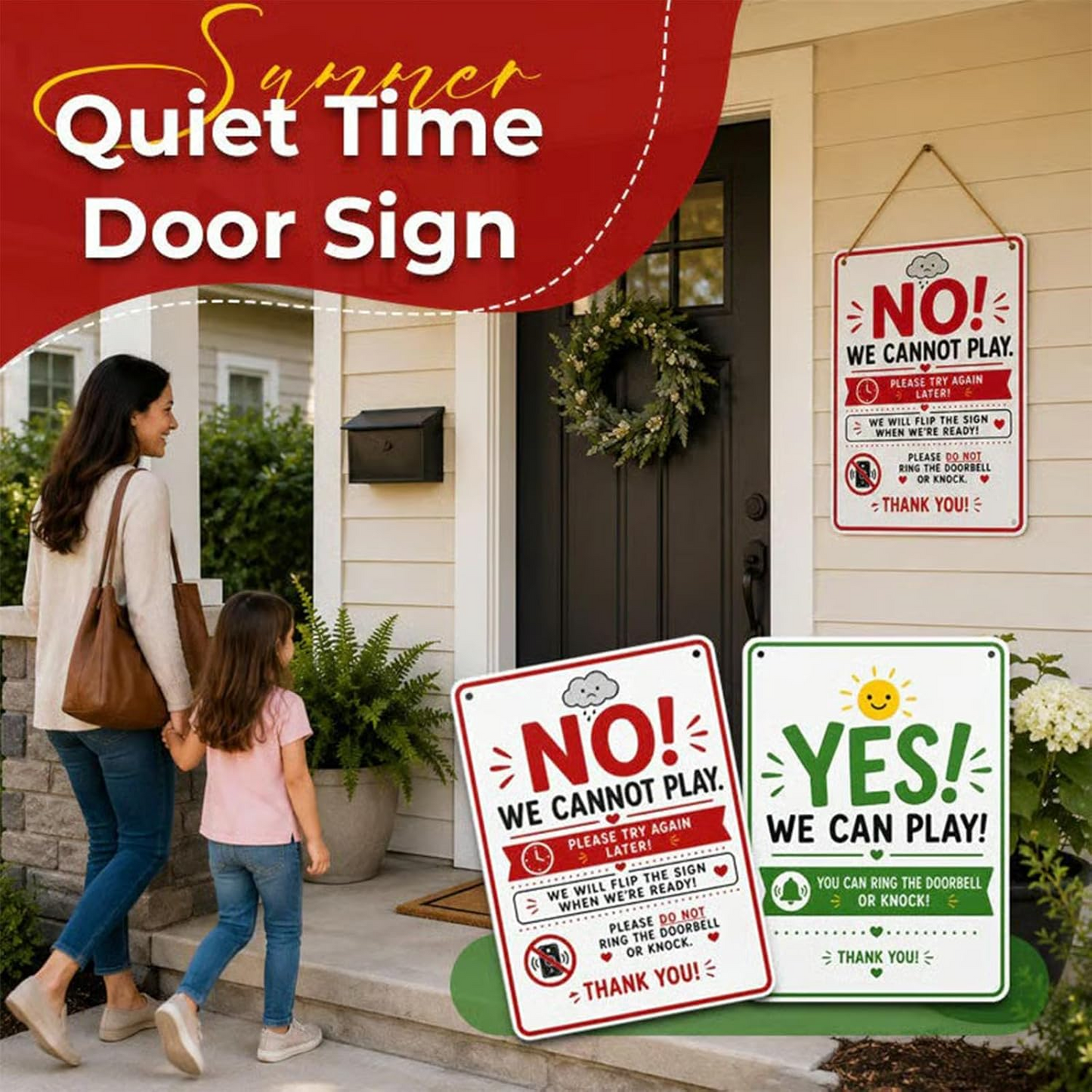 Summer Quiet Time Door Sign