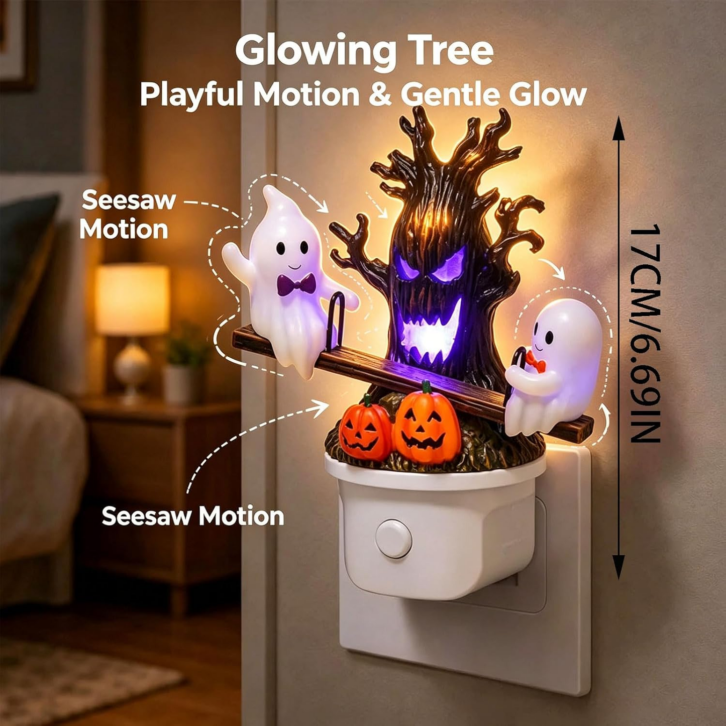 👻Halloween Animated Seesaw Ghost Night Light👻