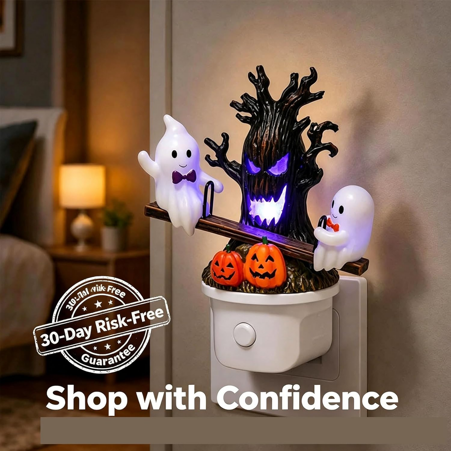 👻Halloween Animated Seesaw Ghost Night Light👻