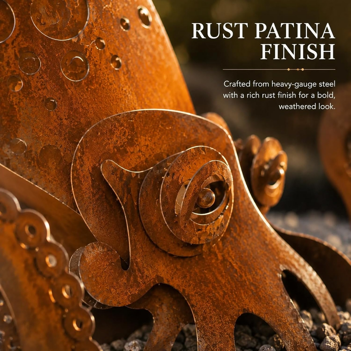 🐙Rust Patina Giant Squid Garden Sculpture🐙