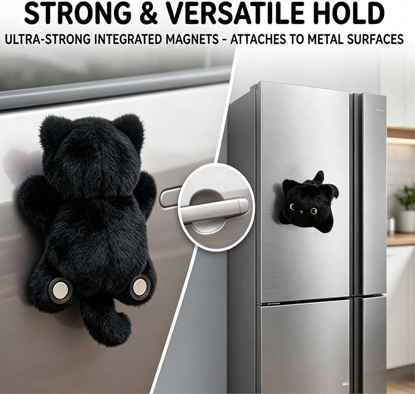 Magnetic Plush Cat Car Decor