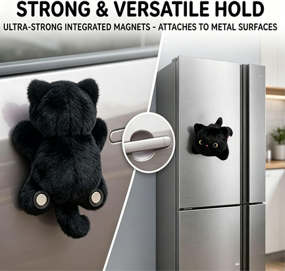 Magnetic Plush Cat Car Decor