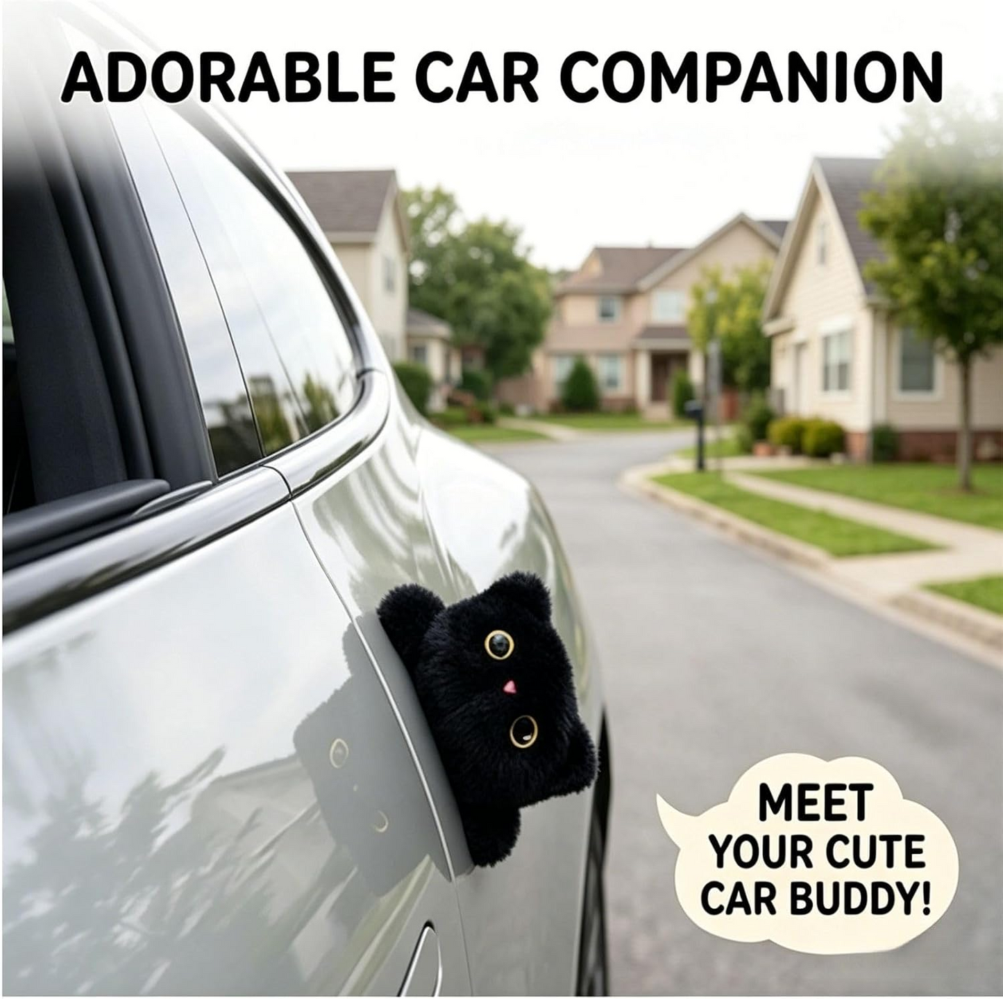 Magnetic Plush Cat Car Decor