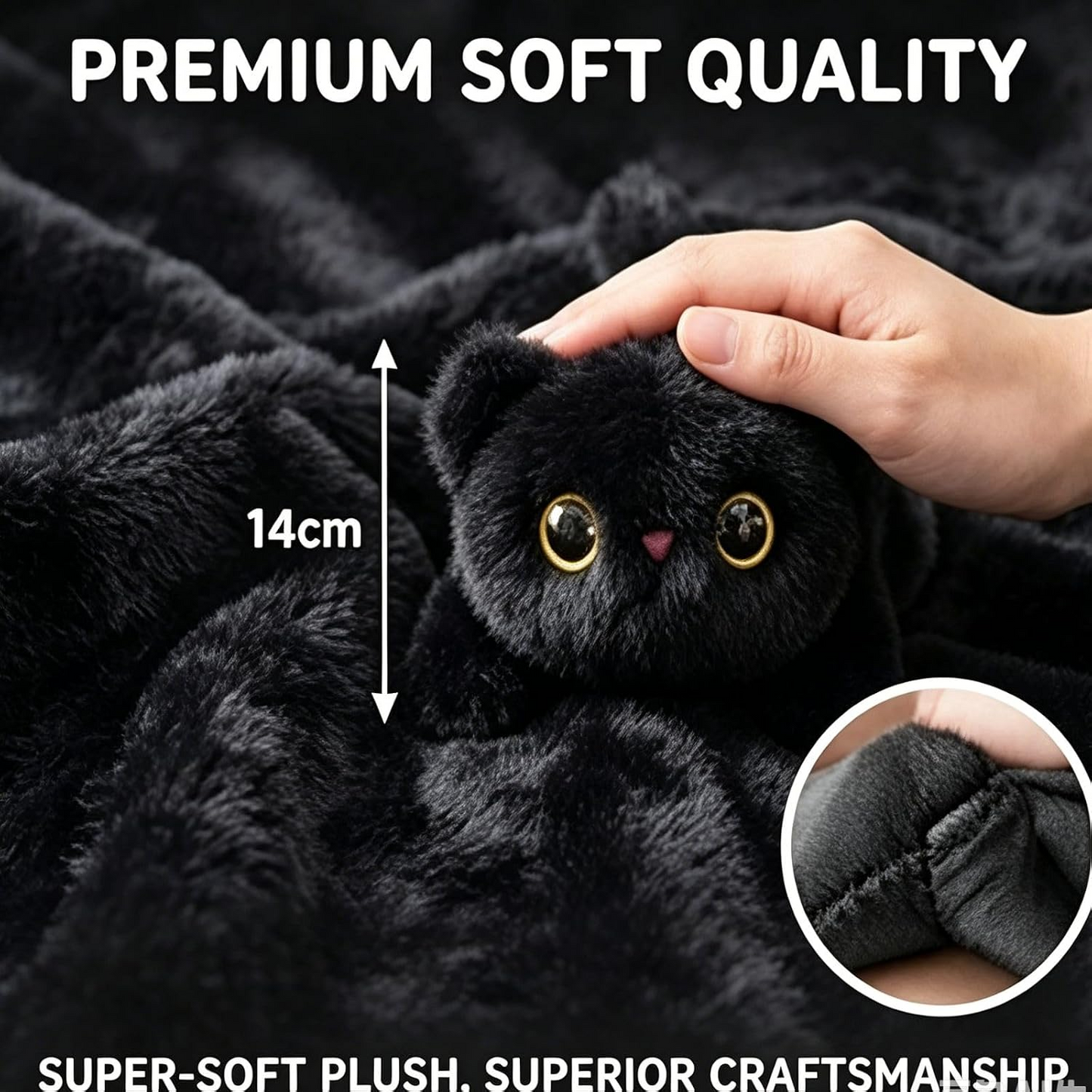 Magnetic Plush Cat Car Decor