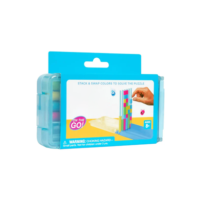 🌈 Mini Color Stack Challenge 🎯 – Portable Brain Teaser Travel Game with 40 Color Rings ✈️