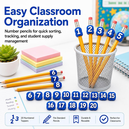 🎁Last Day 50% OFF - Numbered Pencil Toppers
