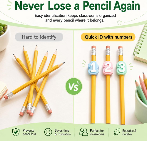 🎁Last Day 50% OFF - Numbered Pencil Toppers