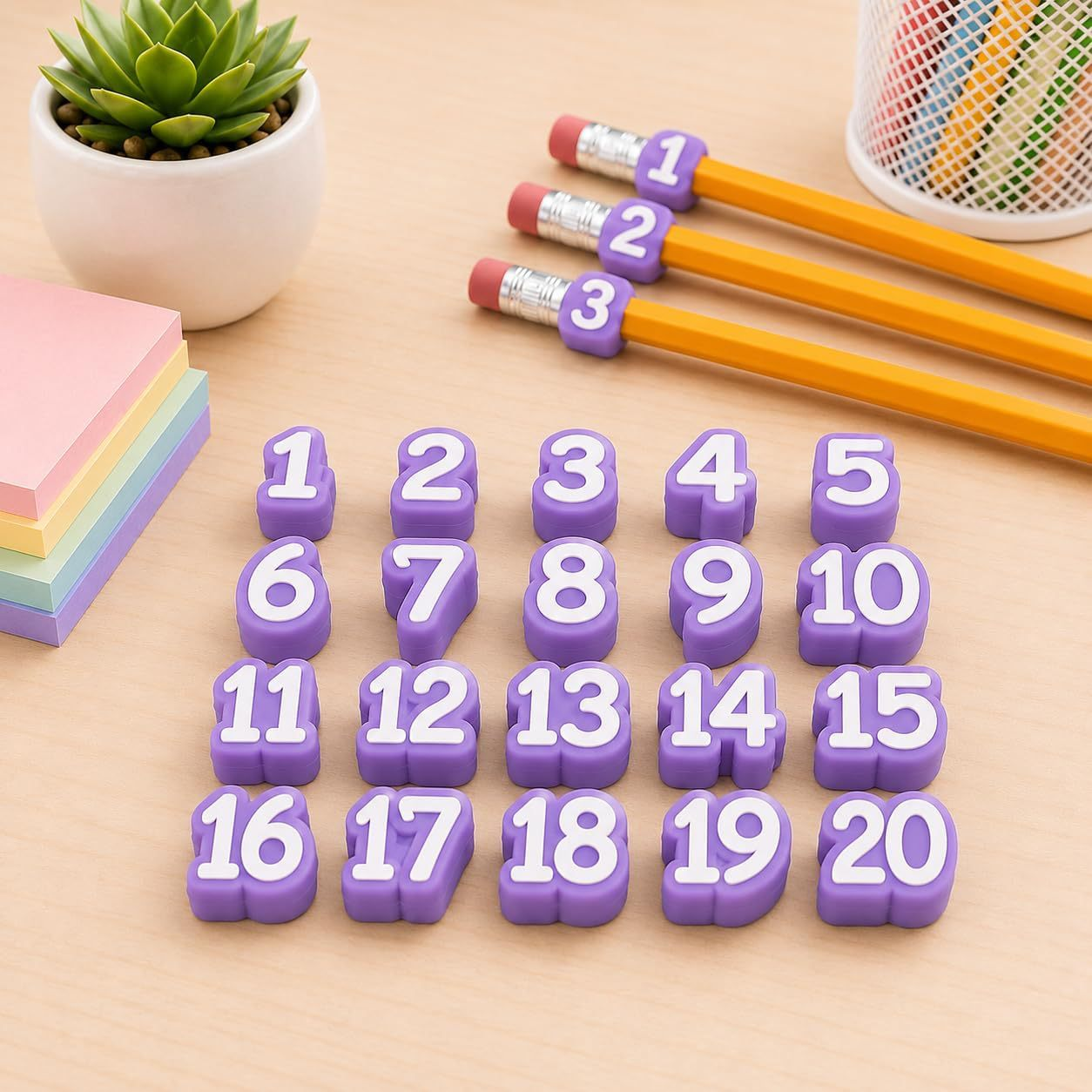 🎁Last Day 50% OFF - Numbered Pencil Toppers