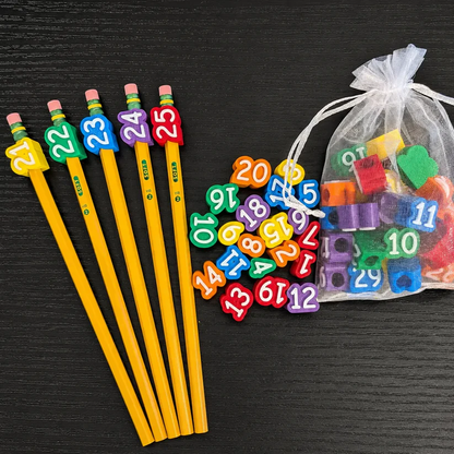 🎁Last Day 50% OFF - Numbered Pencil Toppers