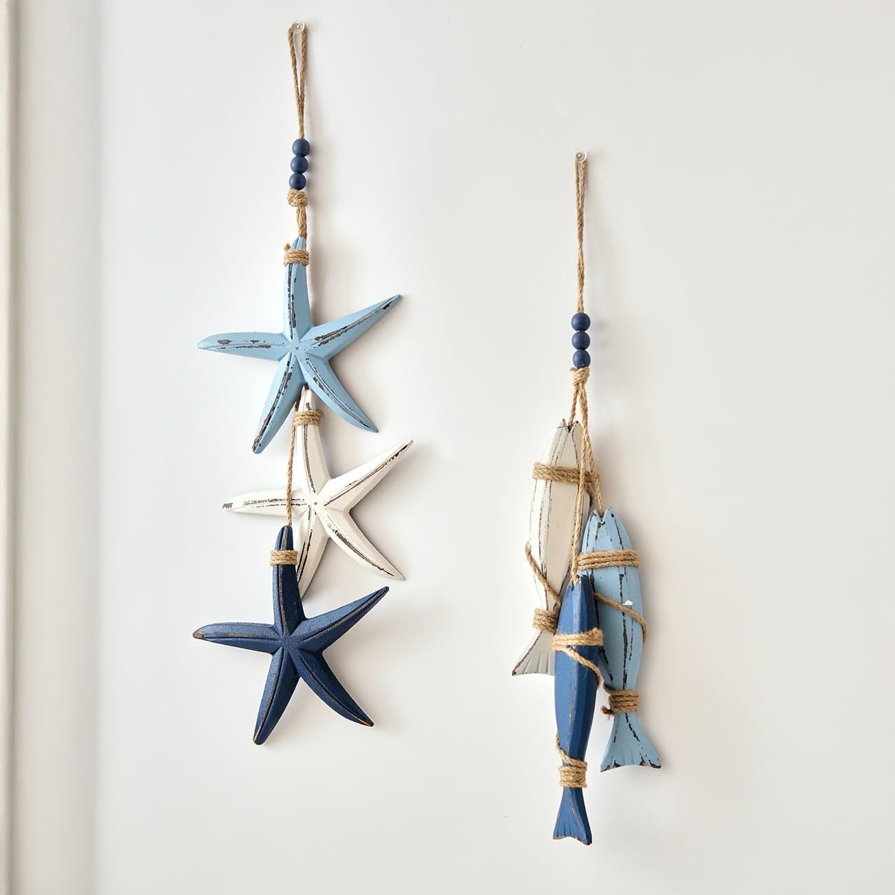 Mediterranean Starfish & Fish Hanging Coastal Ornaments 🐠✨