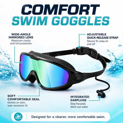 No Leaking Swim Glasses for Men Women Youth