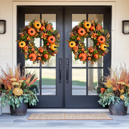 💖Fall Peony And Pumpkin Wreath - Year Round Wreath