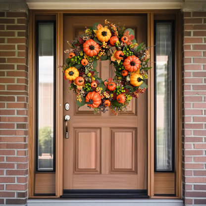 💖Fall Peony And Pumpkin Wreath - Year Round Wreath