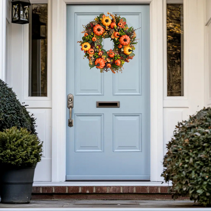 💖Fall Peony And Pumpkin Wreath - Year Round Wreath