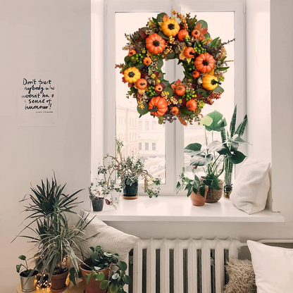 💖Fall Peony And Pumpkin Wreath - Year Round Wreath