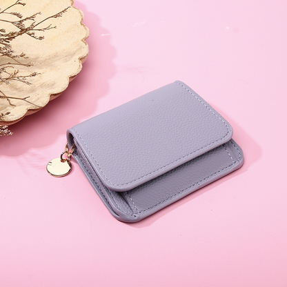 Women's Elegant Minimalist Short Slim Wallet (All-match Trendy Mini 3 Bifold )