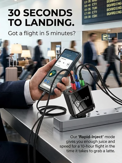 ⚡️Secret to Faster Phone Performance⚡️Four-Port Travel Charger for Extended Phone Battery Life