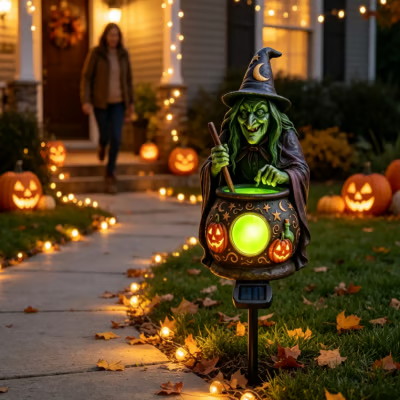 🔥Last Day 47% OFF🧙Solar-Powered Witch Cauldron Light for Halloween