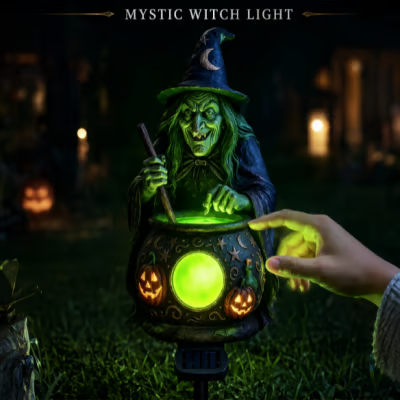 🔥Last Day 47% OFF🧙Solar-Powered Witch Cauldron Light for Halloween
