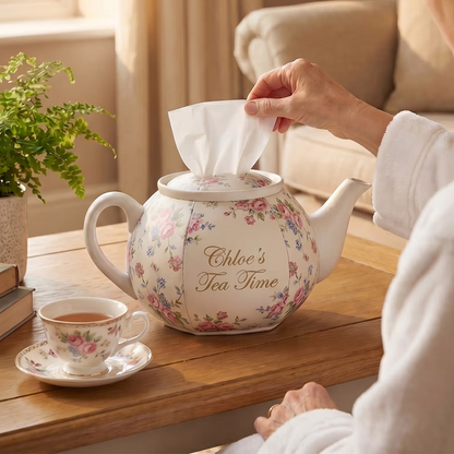 🔥HOT SALE🔥💥🏆Only $39.99 This Week🫖Floral Decorative Teapot Tissue Box🫖