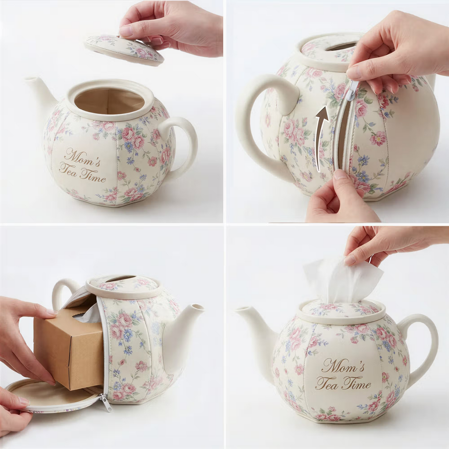 🔥HOT SALE🔥💥🏆Only $39.99 This Week🫖Floral Decorative Teapot Tissue Box🫖