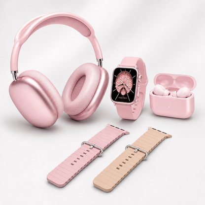 💥SAVE 70%⌚Smartwatch Set with Dual Earphones and Four Watch Straps🎧
