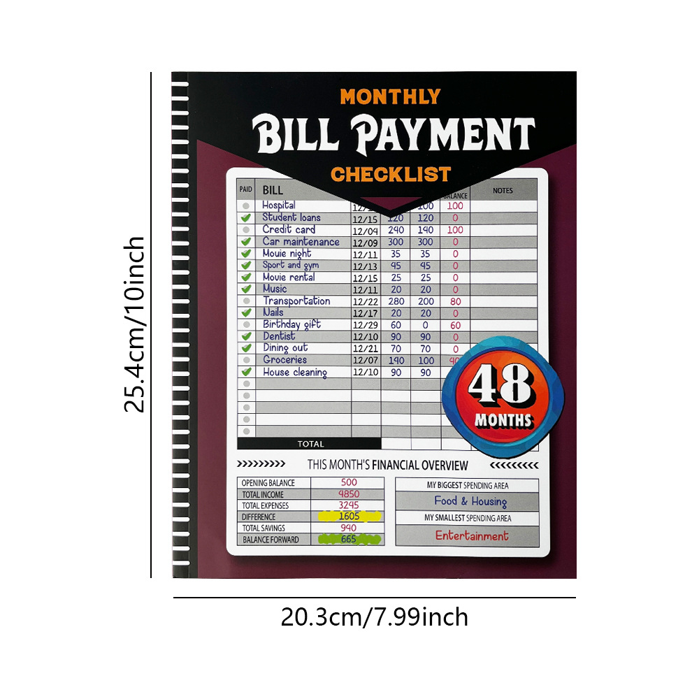 Bill tracker notebook