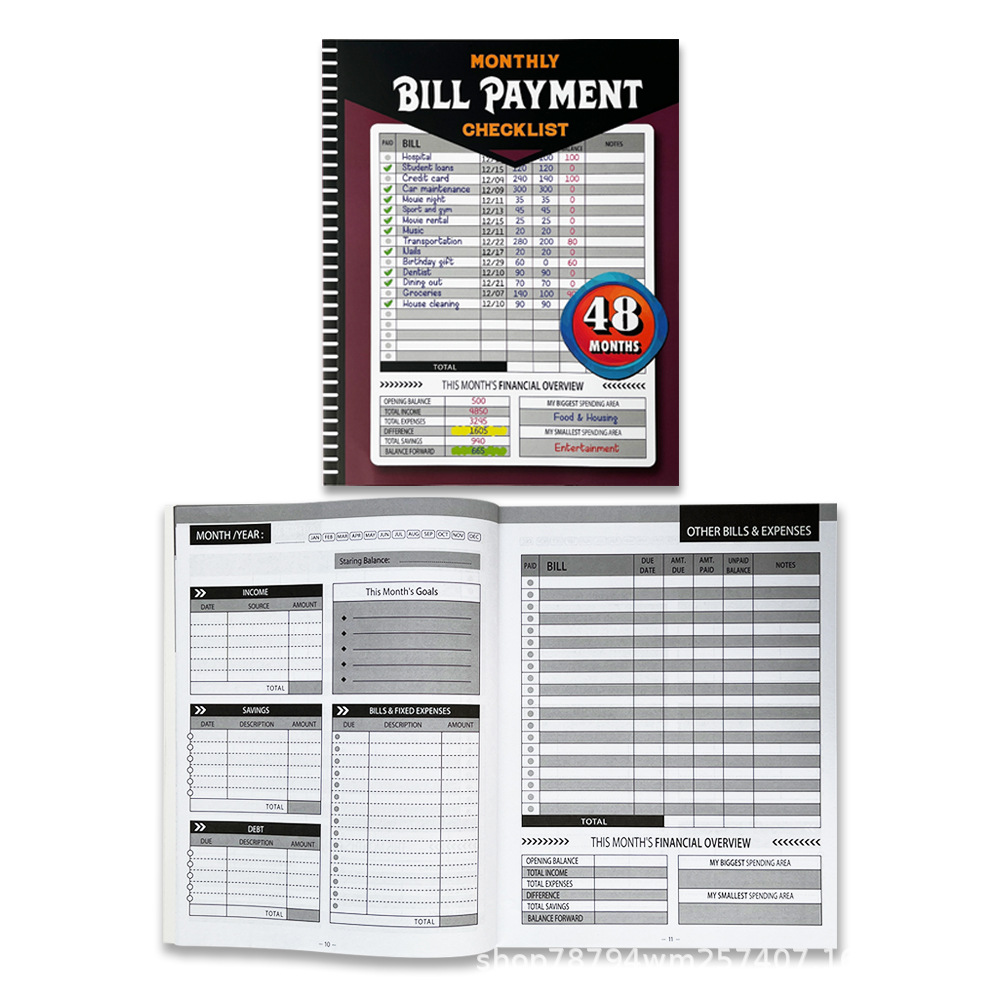 Bill tracker notebook